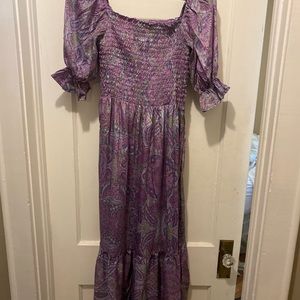 Perry Walker Collective Silk Smocked Dress NWT